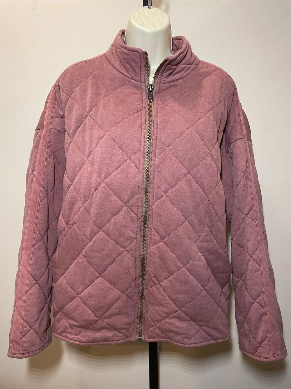 bagatelle Quilted Puffer Jacket in Dusty Rose Pink